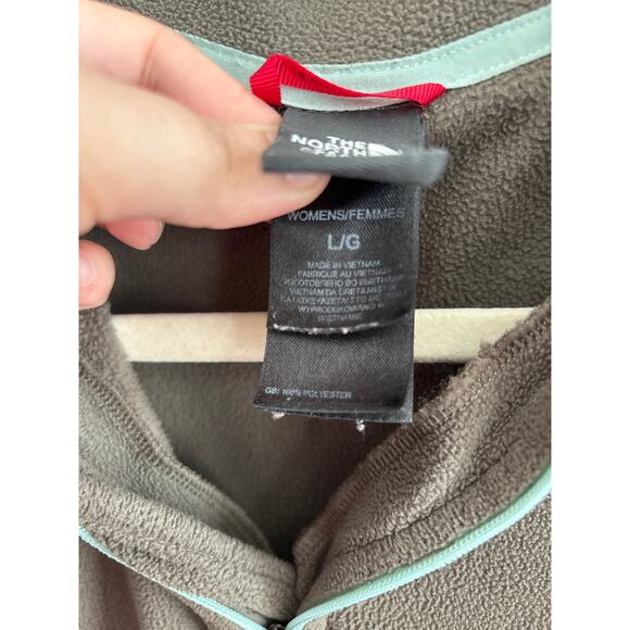 The North Face Polartec Quarter Zip Fleece Pull Over Jacket Brown Size Large - Picture 3 of 6